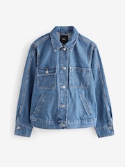 Mid Blue Denim Worker Jacket - Image 5 of 7
