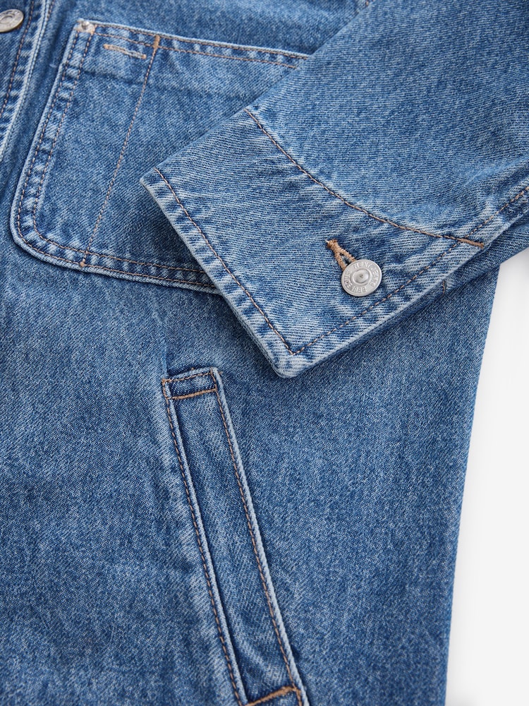 Mid Blue Denim Worker Jacket - Image 7 of 7