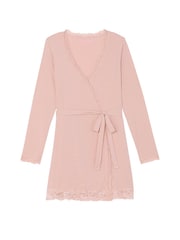 Victoria's Secret Pink Zinc Modal Lace Trim Robe - Image 3 of 4