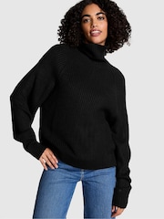 Victoria's Secret PINK Black Turtleneck Knitted Jumper - Image 1 of 4