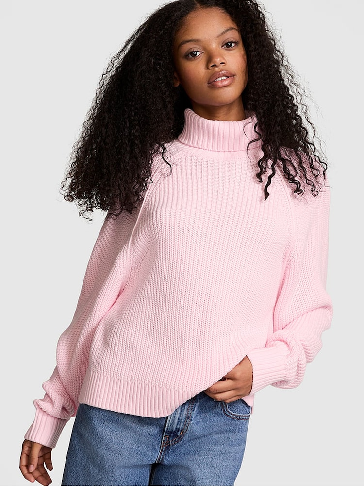 Victoria's Secret PINK Pink Tulip Turtleneck Knitted Jumper - Image 1 of 3