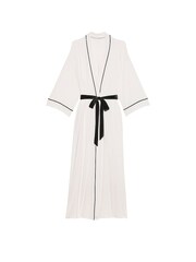 Victoria's Secret Coconut White Modal Soft Velvet Trim Maxi Robe - Image 3 of 3