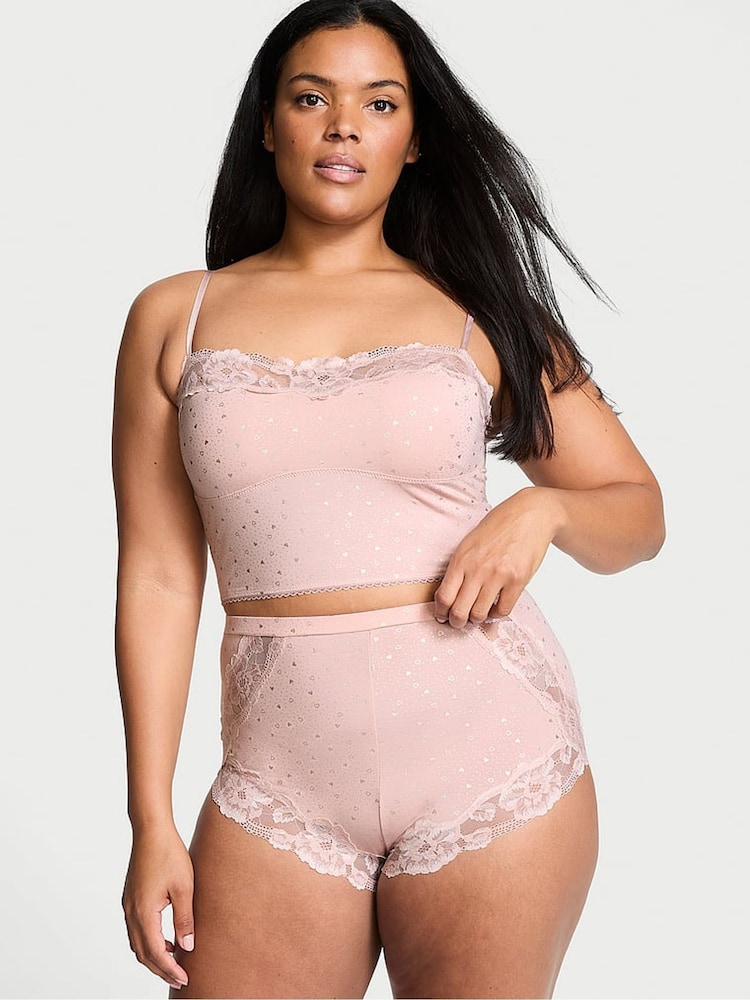 Victoria's Secret Pink Zinc Foil Heart Dot Modal Straight Neck Cami Pyjama Set - Image 1 of 3
