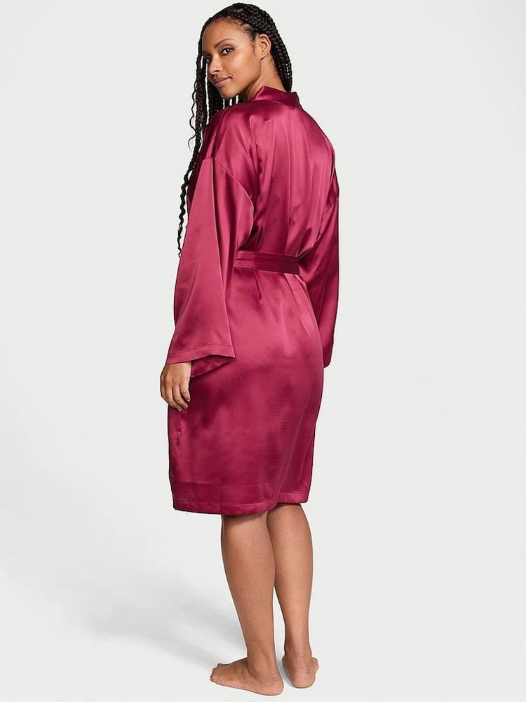 Victoria's Secret Campari Red Satin Midi Robe - Image 2 of 3