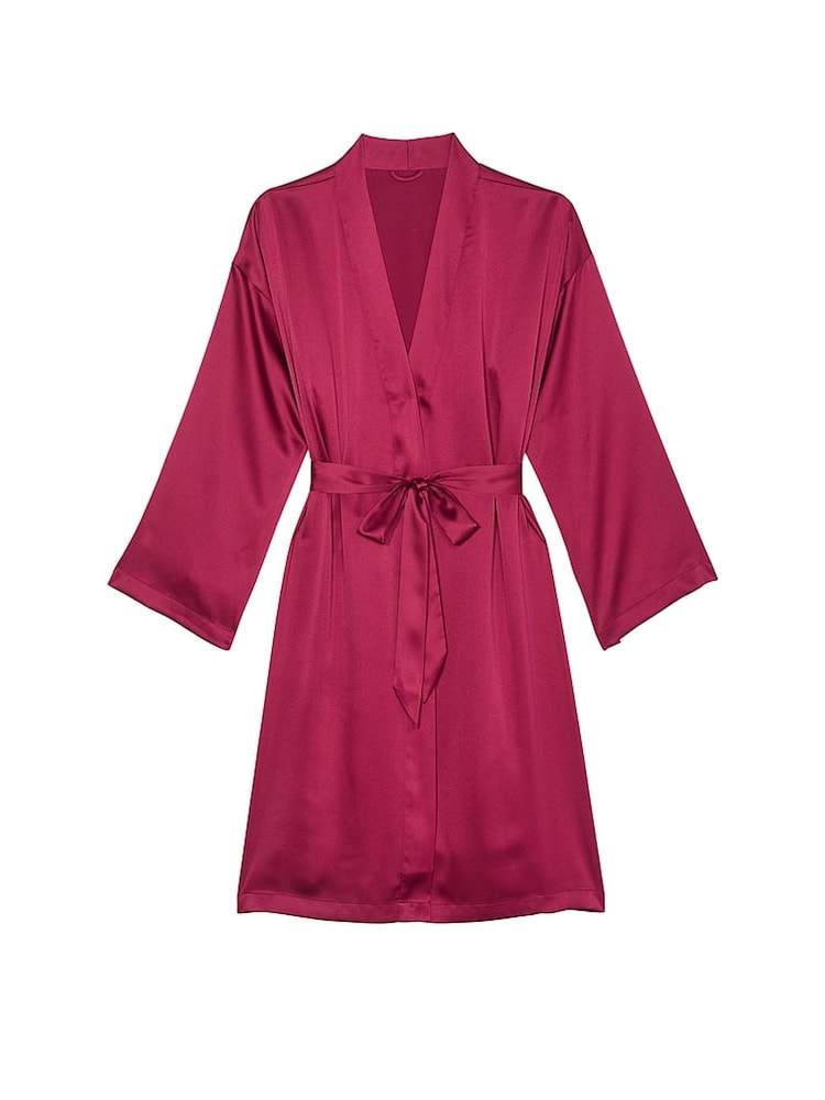 Victoria's Secret Campari Red Satin Midi Robe - Image 3 of 3