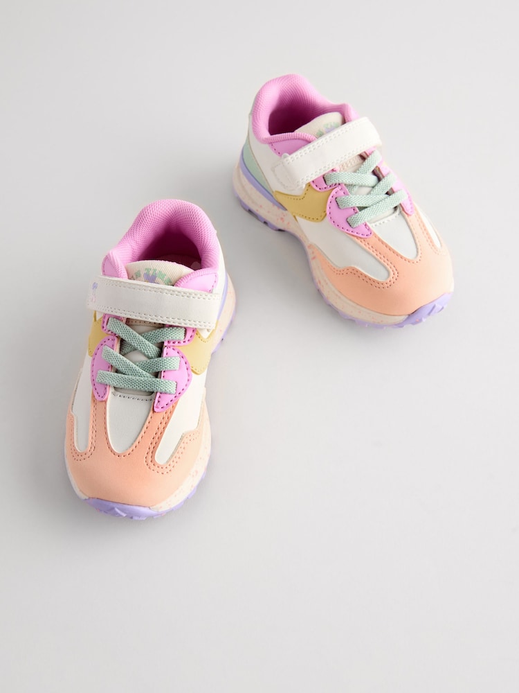 Multi Bright Elastic Lace Trainers - Image 1 of 5