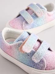 Rainbow Glitter Standard Fit (F) Chunky Trainers With Touch Fastening - Image 4 of 5