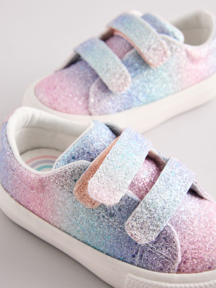 Rainbow Glitter Standard Fit (F) Chunky Trainers With Touch Fastening - Image 4 of 5