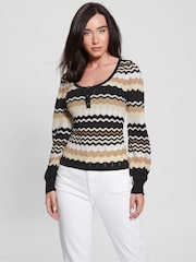 Guess Virginia Crochet Black Jumper - Image 1 of 4