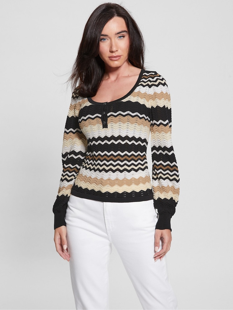 Guess Virginia Crochet Black Jumper - Image 1 of 4