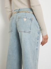 Guess JEANS Blugi Lejer Albastru Zoya Wide Leg - Imaginea 4 din 4