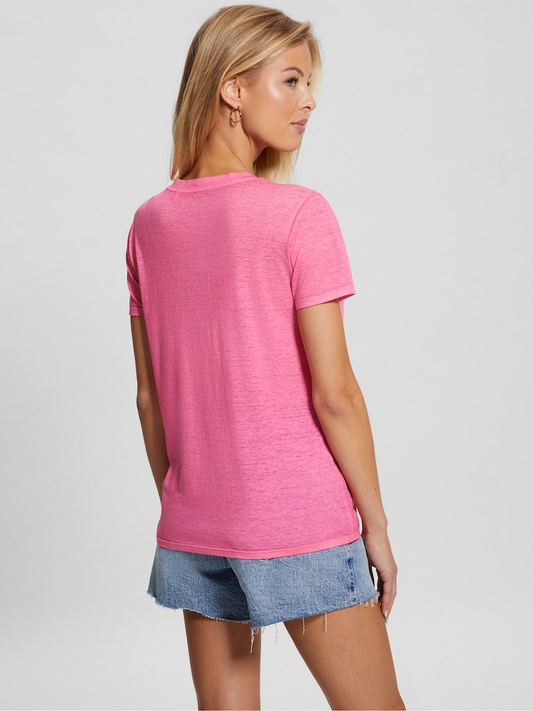 Guess Pink Berry Lips Graphic T-Shirt - Image 4 of 4