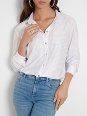 Guess Eliana Shiny Diamante Long Sleeve Shirt - Image 4 of 4