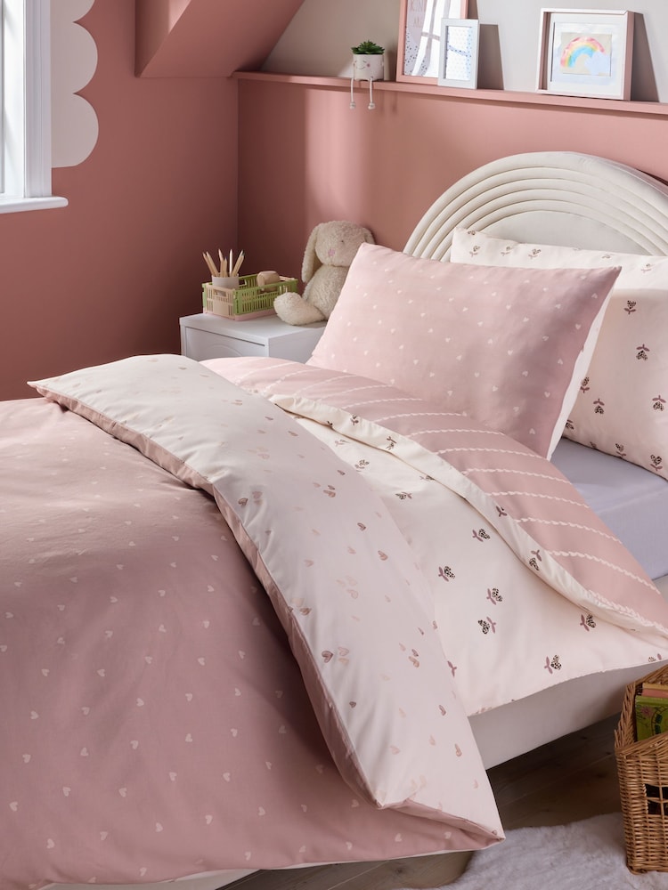 2 Pack Natural Hearts Duvet Cover and Pillowcase Set - Image 2 of 9