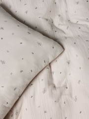 Crinkle Muslin 100% Cotton Duvet Cover and Pillowcase Set - Image 5 of 6