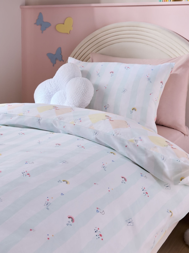 Unicorn Harlequin Printed Polycotton Duvet Cover and Pillowcase Bedding Set - Image 4 of 9