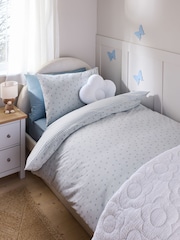 Blue Ditsy Supersoft 100% Cotton Percale 200 Thread Count Duvet Cover and Pillow Case Set - Image 1 of 9