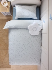 Blue Ditsy Supersoft 100% Cotton Percale 200 Thread Count Duvet Cover and Pillow Case Set - Image 5 of 9