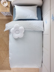 Blue Ditsy Supersoft 100% Cotton Percale 200 Thread Count Duvet Cover and Pillow Case Set - Image 6 of 9