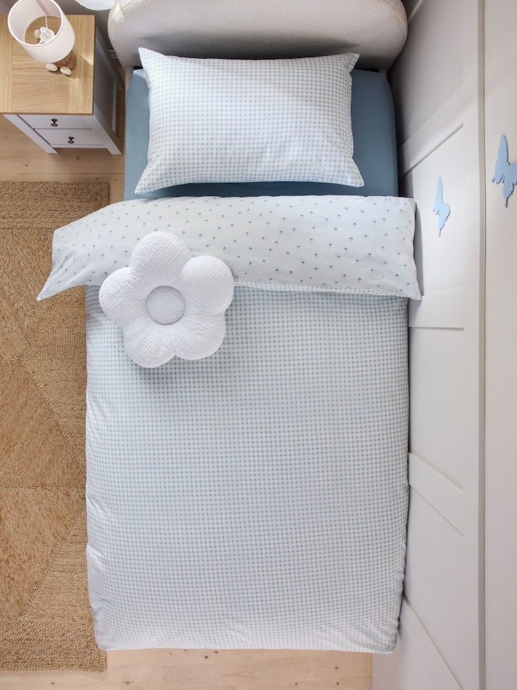Blue Ditsy Supersoft 100% Cotton Percale 200 Thread Count Duvet Cover and Pillow Case Set - Image 6 of 9