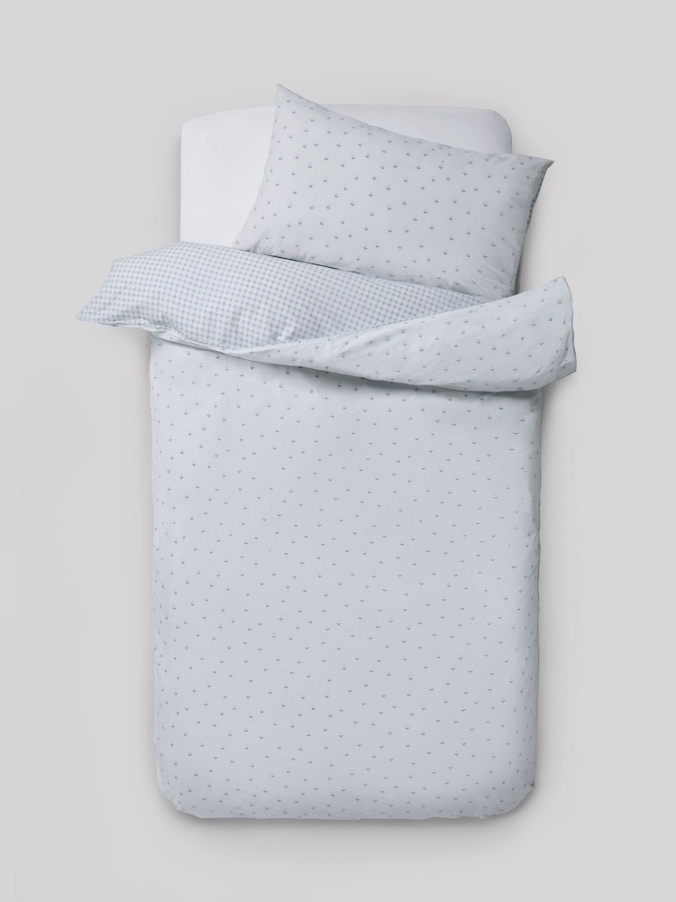 Blue Ditsy Supersoft 100% Cotton Percale 200 Thread Count Duvet Cover and Pillow Case Set - Image 7 of 9