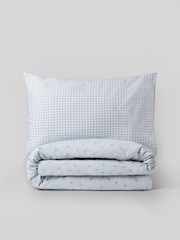 Blue Ditsy Supersoft 100% Cotton Percale 200 Thread Count Duvet Cover and Pillow Case Set - Image 8 of 9
