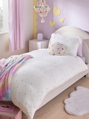 Multi Hearts Crinkle Muslin 100% Cotton Duvet Cover and Pillowcase Set - Image 1 of 6