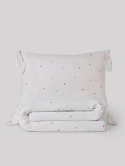 Multi Hearts Crinkle Muslin 100% Cotton Duvet Cover and Pillowcase Set - Image 5 of 6