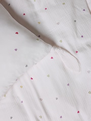 Multi Hearts Crinkle Muslin 100% Cotton Duvet Cover and Pillowcase Set - Image 6 of 6