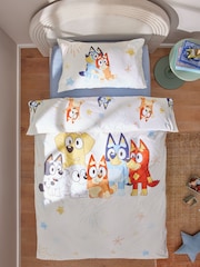 Natural Bluey and Friends 100% Cotton Duvet Cover and Pillowcase Set - Image 1 of 6