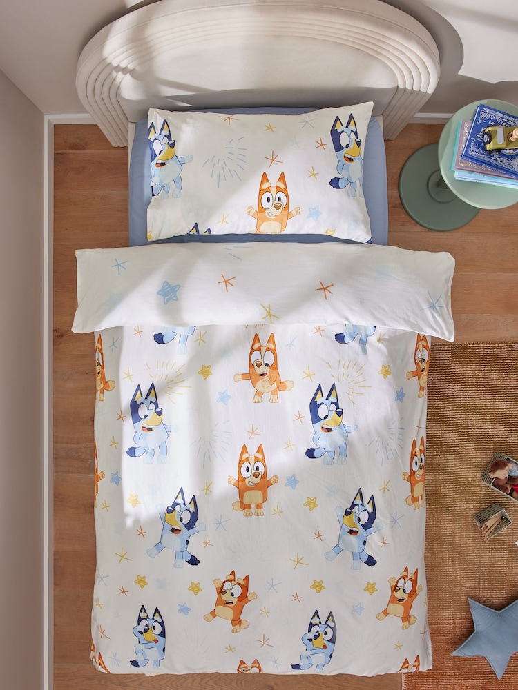 Natural Bluey and Friends 100% Cotton Duvet Cover and Pillowcase Set - Image 2 of 6