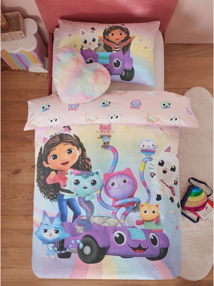 Gabby's Dollhouse - Regenboog - Set van dekbedovertrek en kussensloop - Image 3 of 9