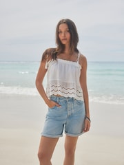 Bleach Bleach Relaxed Turn Up 100% Cotton Denim Shorts - Image 2 of 8