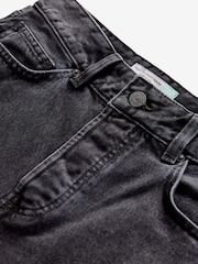 Black Bleach Relaxed Turn Up 100% Cotton Denim Shorts - Image 6 of 7