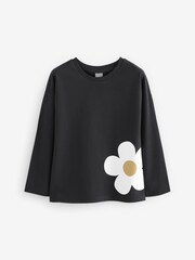 Monochrome Long Sleeve 100% Cotton T-Shirts 3 Pack - Image 2 of 4