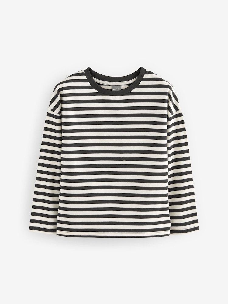 Monochrome Long Sleeve 100% Cotton T-Shirts 3 Pack - Image 4 of 4