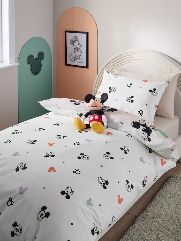 Natural Disney Mickey Mouse 100% Cotton Duvet Cover and Pillowcase Set - Image 2 of 9