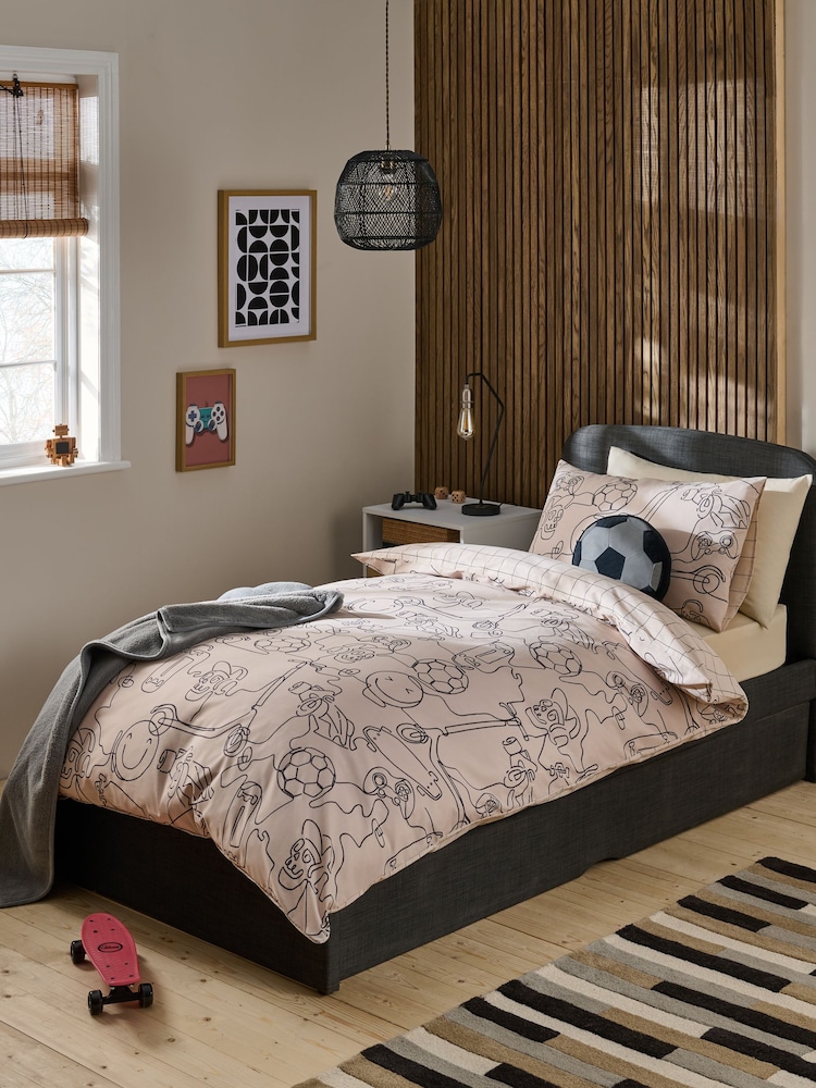 Natural Multi Hobby Duvet Cover and Pillowcase Set - Image 1 of 3