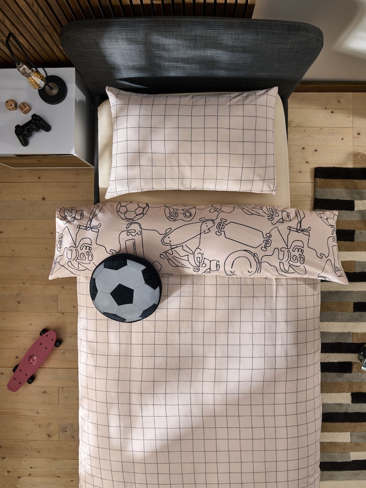 Natural Multi Hobby Duvet Cover and Pillowcase Set - Image 4 of 6