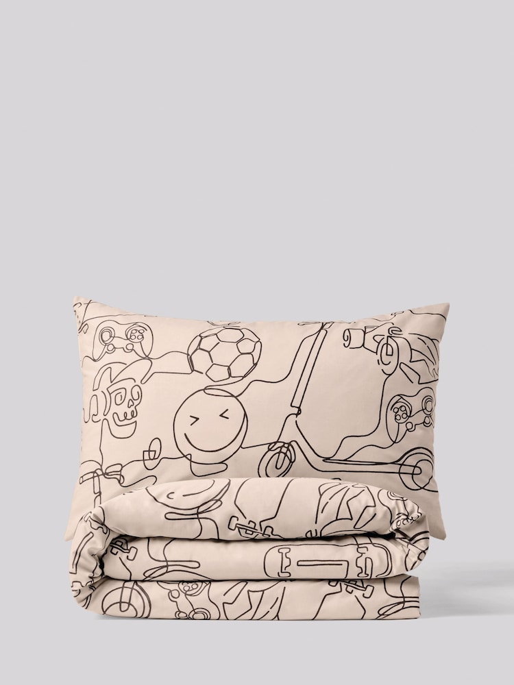 Natural Multi Hobby Duvet Cover and Pillowcase Set - Image 5 of 6