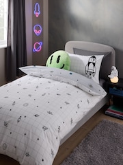 Spaceships Supersoft 100% Cotton Percale 200 Thread Count Duvet Cover and Pillow Case Set - Image 1 of 9