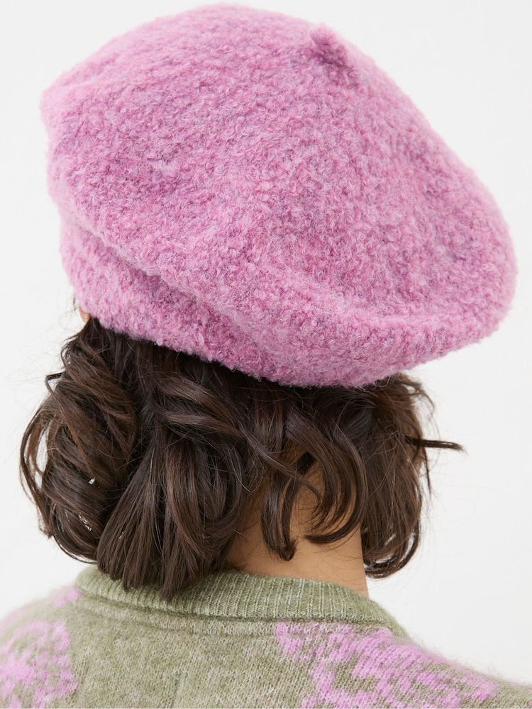 FatFace Beret Pink Hat - Image 2 of 4