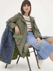 FatFace Mira Green Multiway Parka - Image 1 of 7