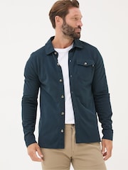 FatFace Navy Blue Long Sleeve Pique Shirt - Image 2 of 5