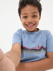 FatFace Blue Bike Stripe T-Shirt - Image 3 of 5