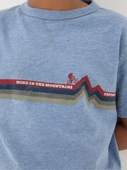 FatFace Blue Bike Stripe T-Shirt - Image 4 of 5