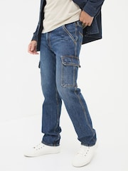 Indigo modra - FatFace Cargo Jeans - Slika 4 iz 6