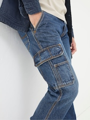 Indigo modra - FatFace Cargo Jeans - Slika 5 iz 6