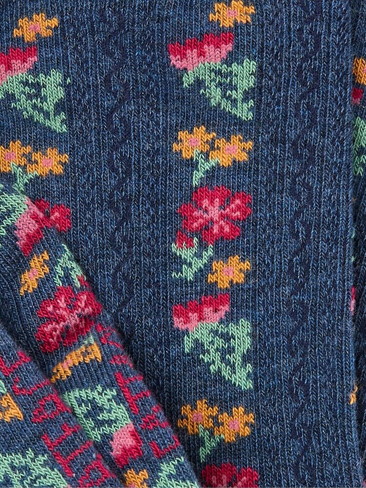 FatFace Blue Floral Womens Socks 1 Pack (size 4-7) - Image 2 of 2