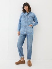 FatFace Drew Blue Denim Overshirt - Image 1 of 6